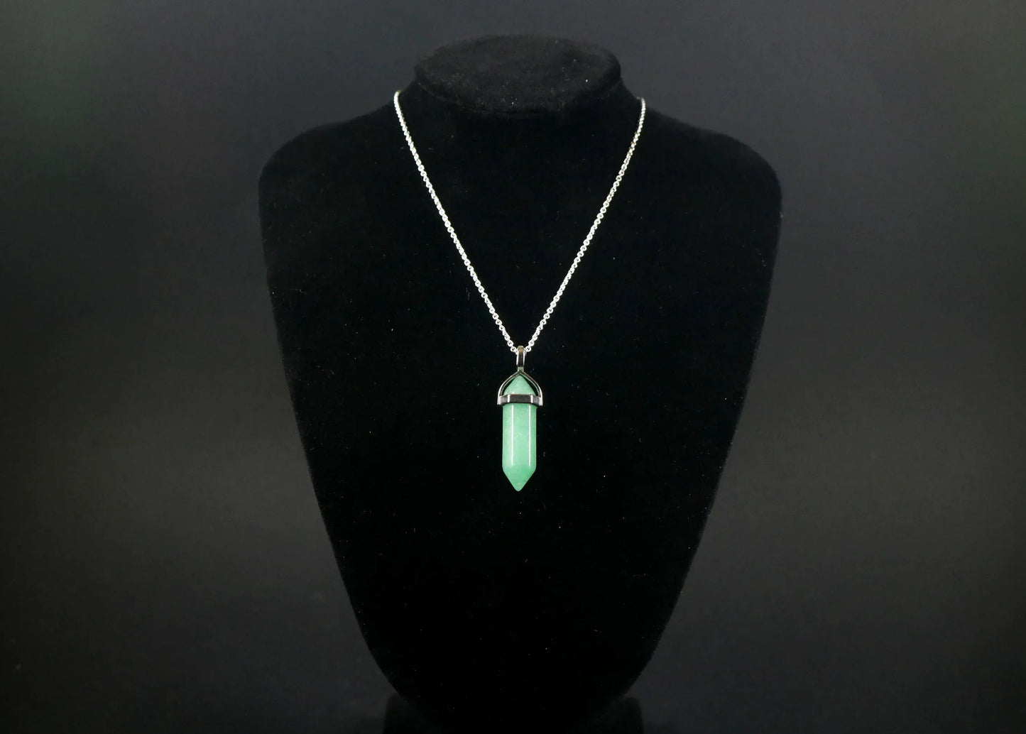 Pendentif pointe en Aventurine verte - Pierres de Terre Happy