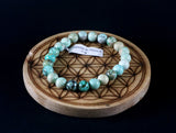 Bracelet enTurquoise 8mm A Pérou - Pierres de Terre Happy