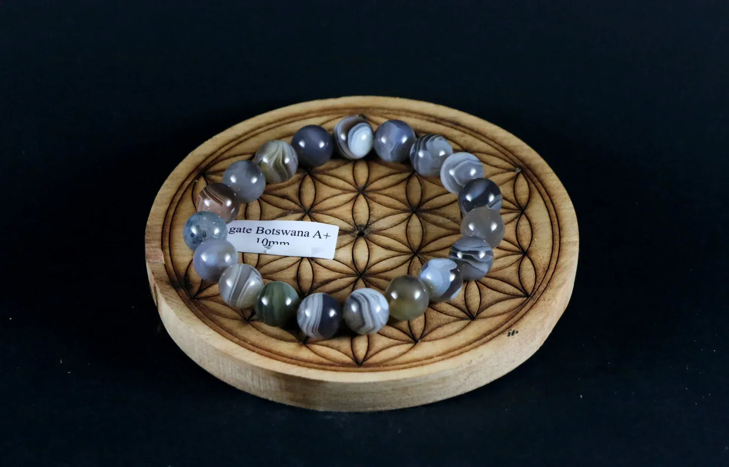 Bracelet en Agate Botswana 10mm - Pierres de Terre Happy