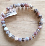 Bracelet en Agate Botswana 6mm - Pierres de Terre Happy