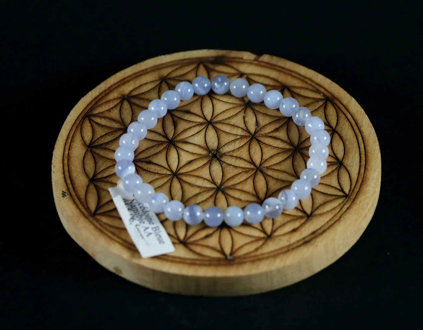 Bracelet en Calcédoïne bleue 6mm - Pierres de Terre Happy