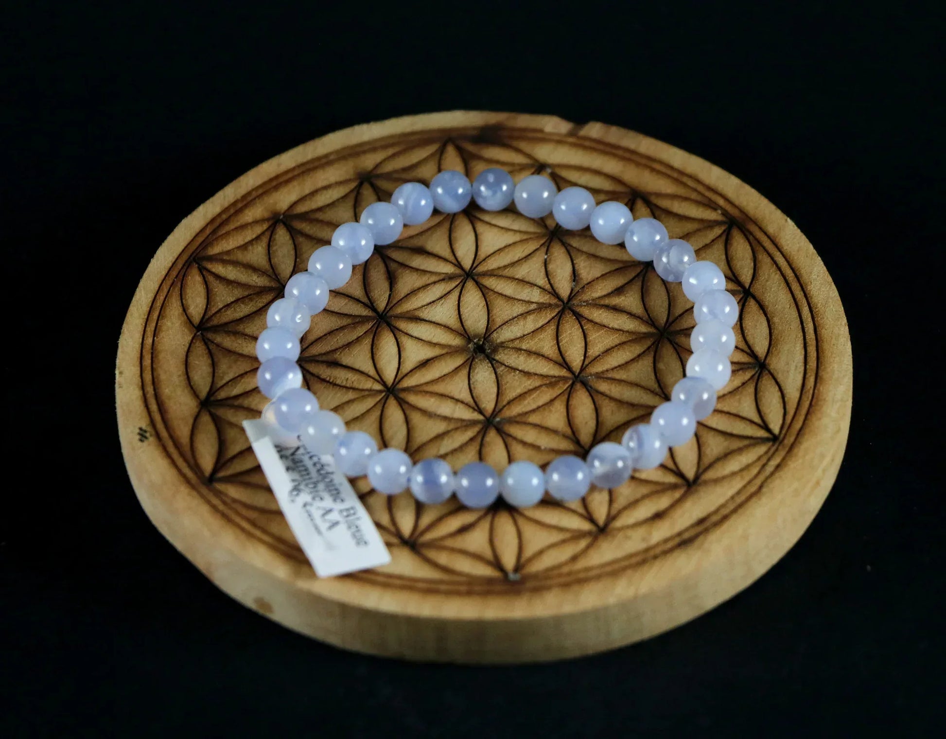 Bracelet en Calcédoïne bleue 6mm - Pierres de Terre Happy