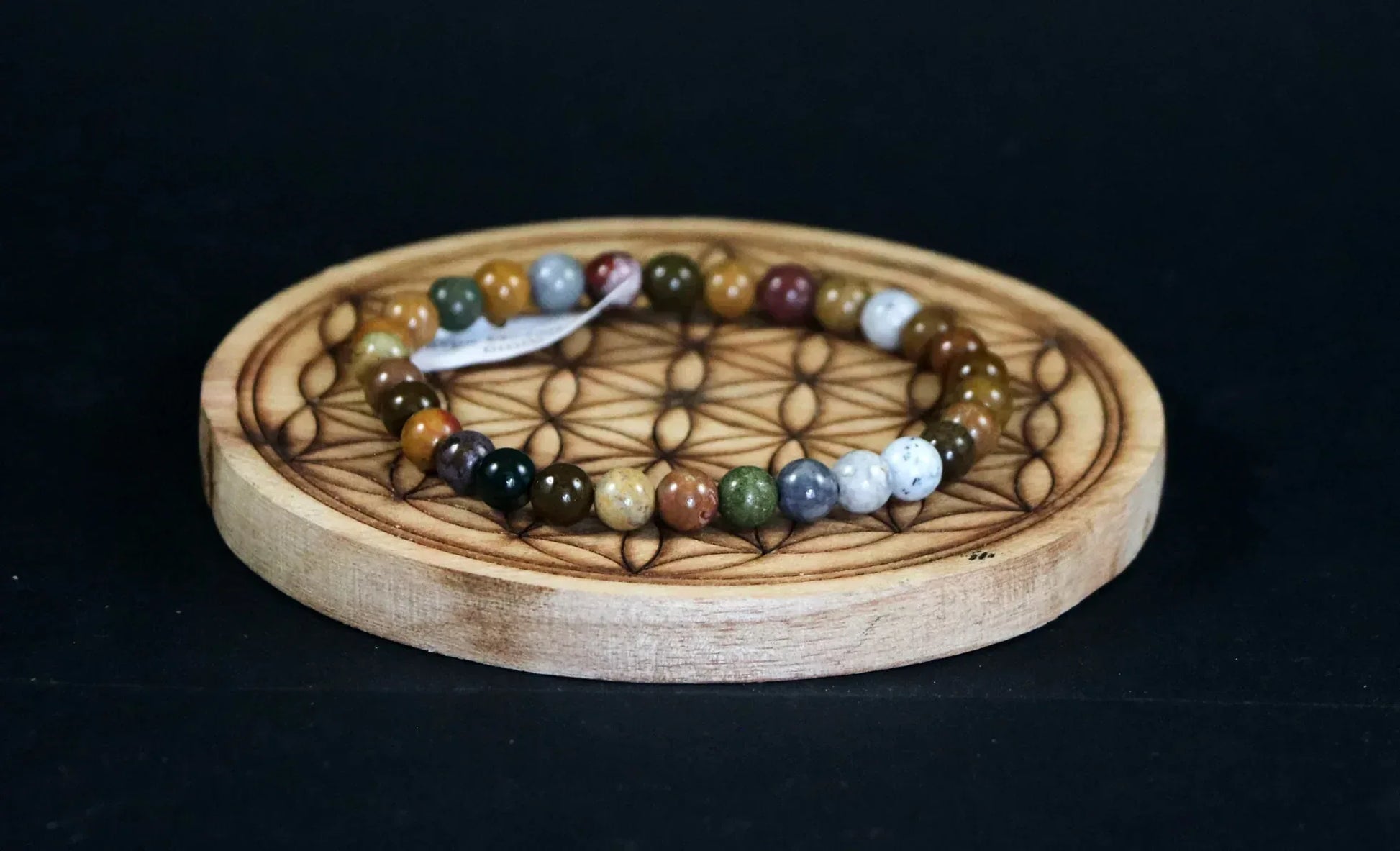 Bracelet en Jaspe Océan A+ 6mm - Pierres de Terre Happy