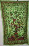 Tenture d'Inde moyen modèle - arbre vert - Pierres de Terre Happy