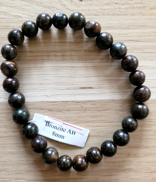Bracelet en Bronzite 8mm - Pierres de Terre Happy