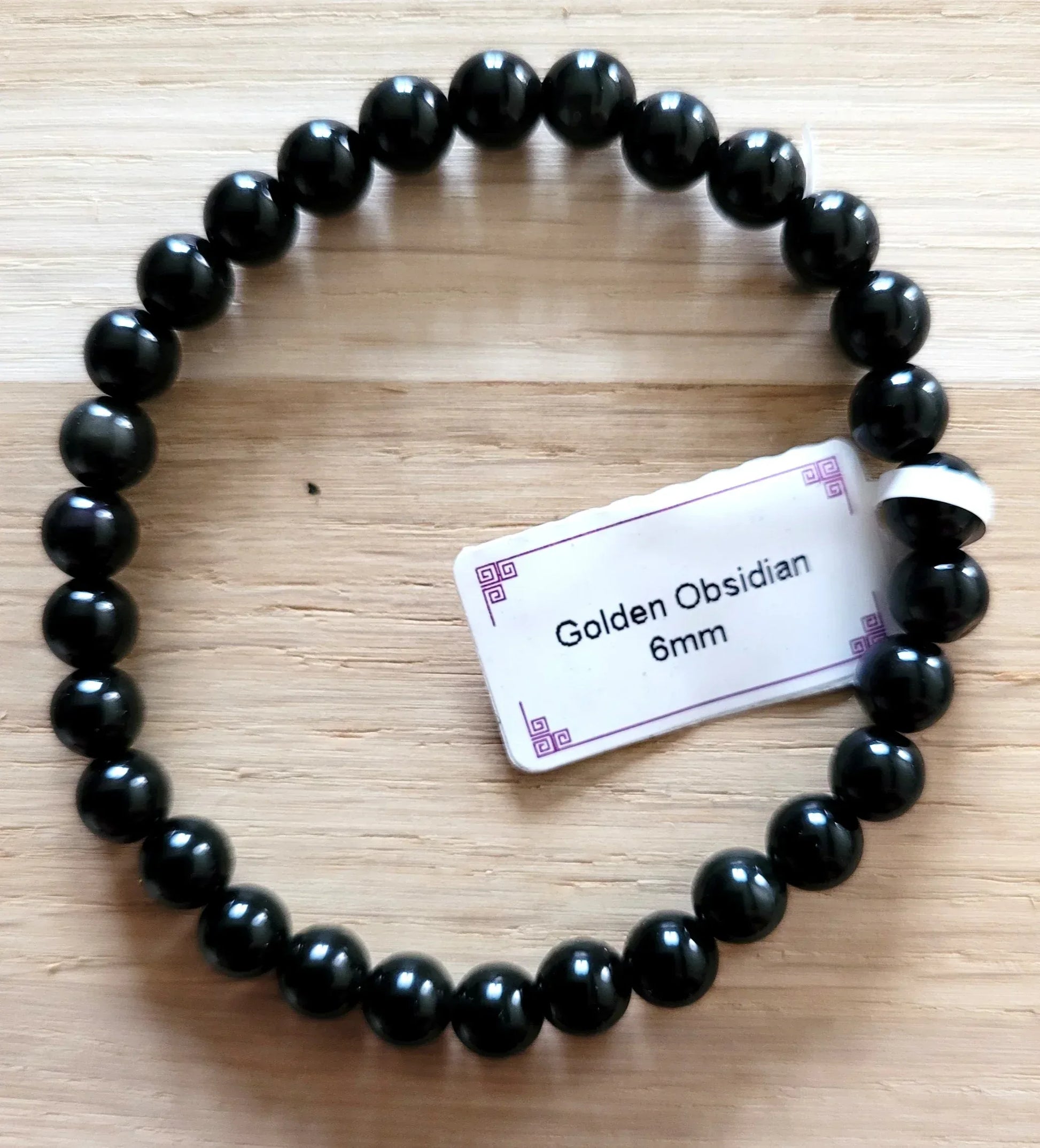 Bracelet en Obsidienne dorée 6mm - Pierres de Terre Happy