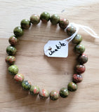 Bracelet en Unakite 8mm - Pierres de Terre Happy
