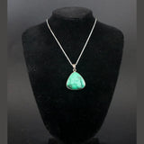 Pendentif cerclé argent en Malachite - Pierres de Terre Happy