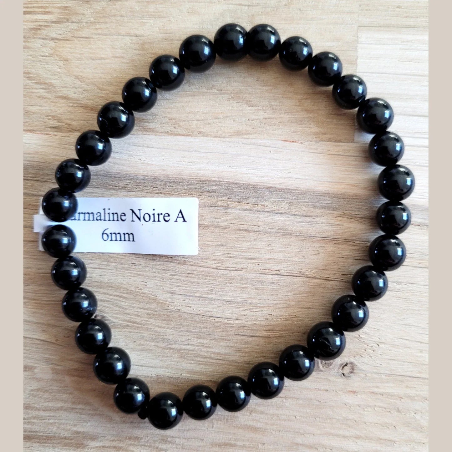 Bracelet en Tourmaline noire 6mm - Pierres de Terre Happy