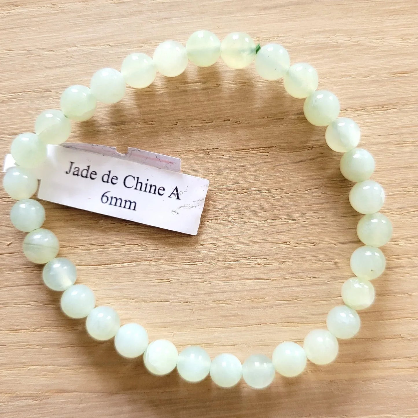 Bracelet en Jade de Chine 6mm - Pierres de Terre Happy