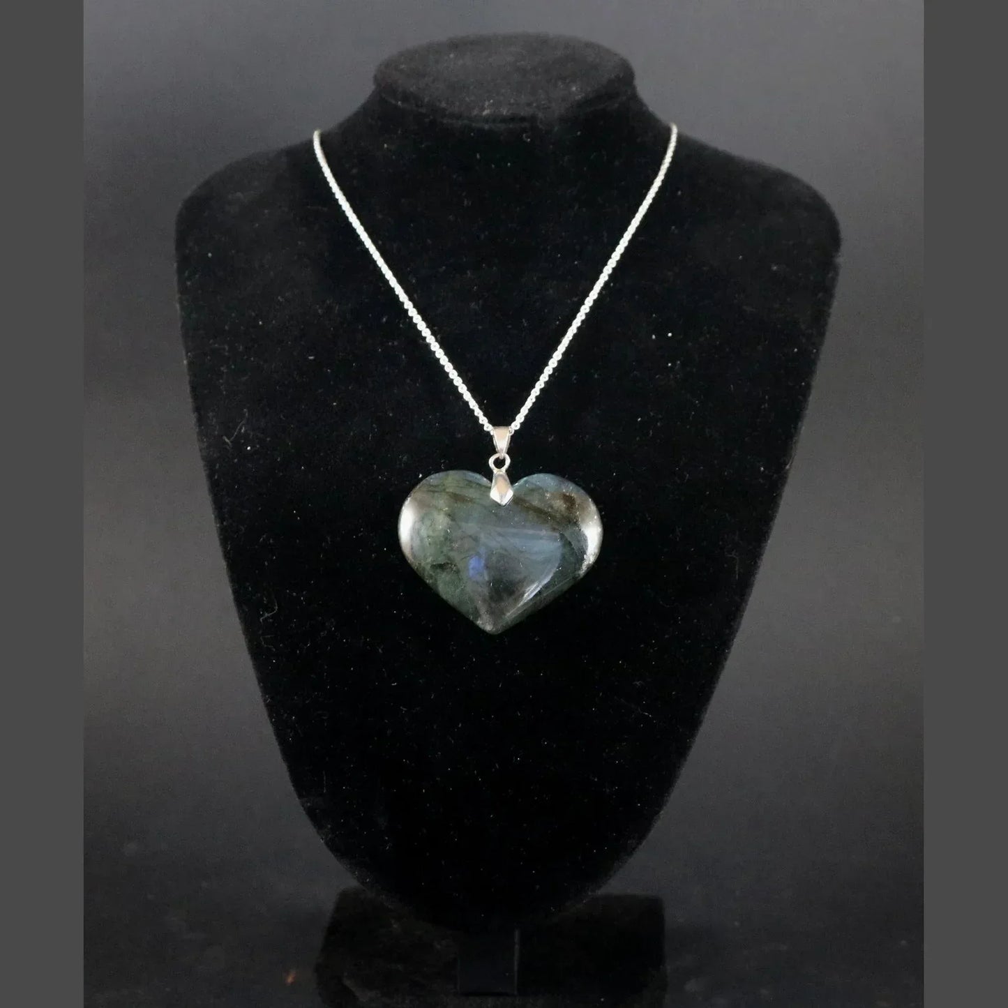 Pendentif coeur en Labradorite - Pierres de Terre Happy