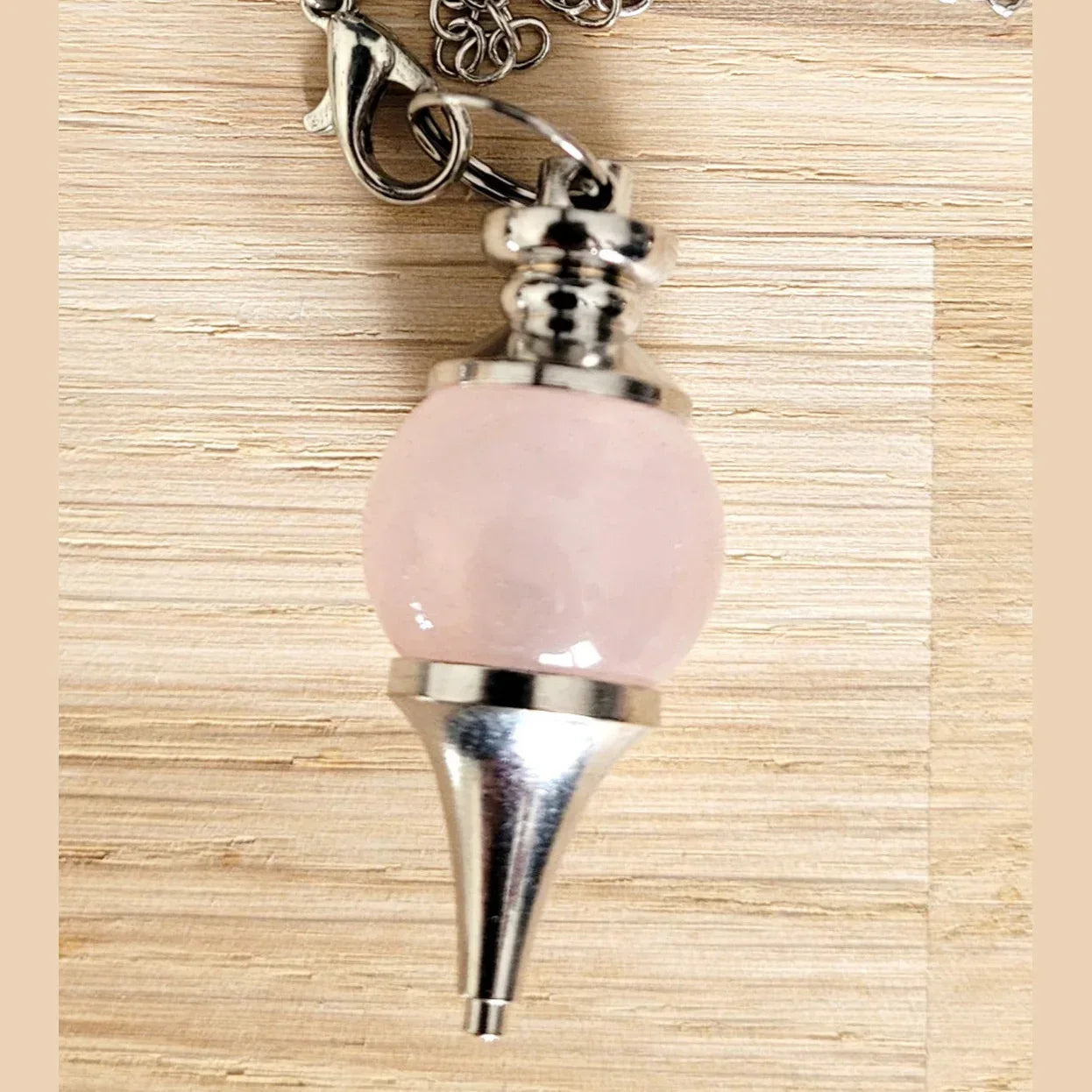Pendule Séphoroton en Quartz Rose - Pierres de Terre Happy