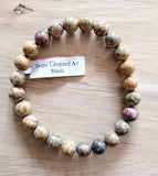 Bracelet en Jaspe léopard 8mm - Pierres de Terre Happy