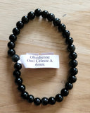 Bracelet en Obsidienne oeil celeste 6mm - Pierres de Terre Happy