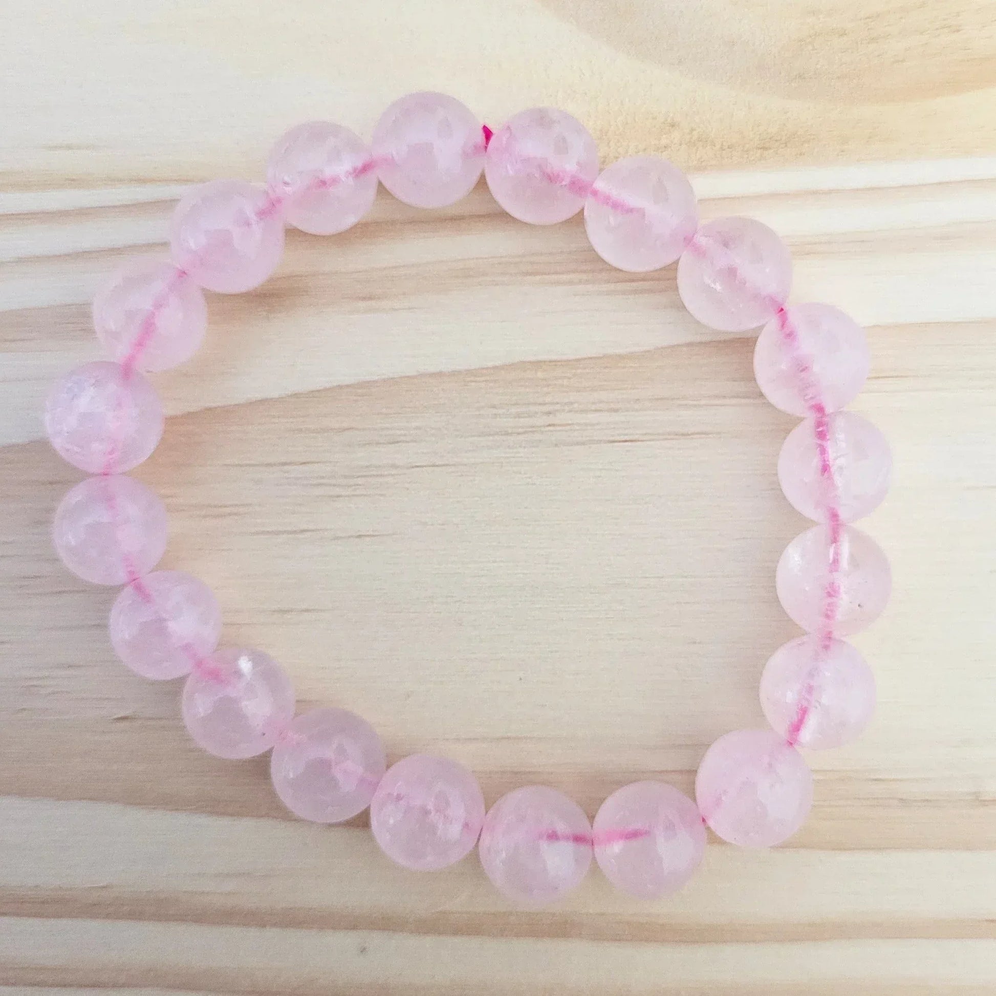 Bracelet en Quartz rose 10mm - Pierres de Terre Happy