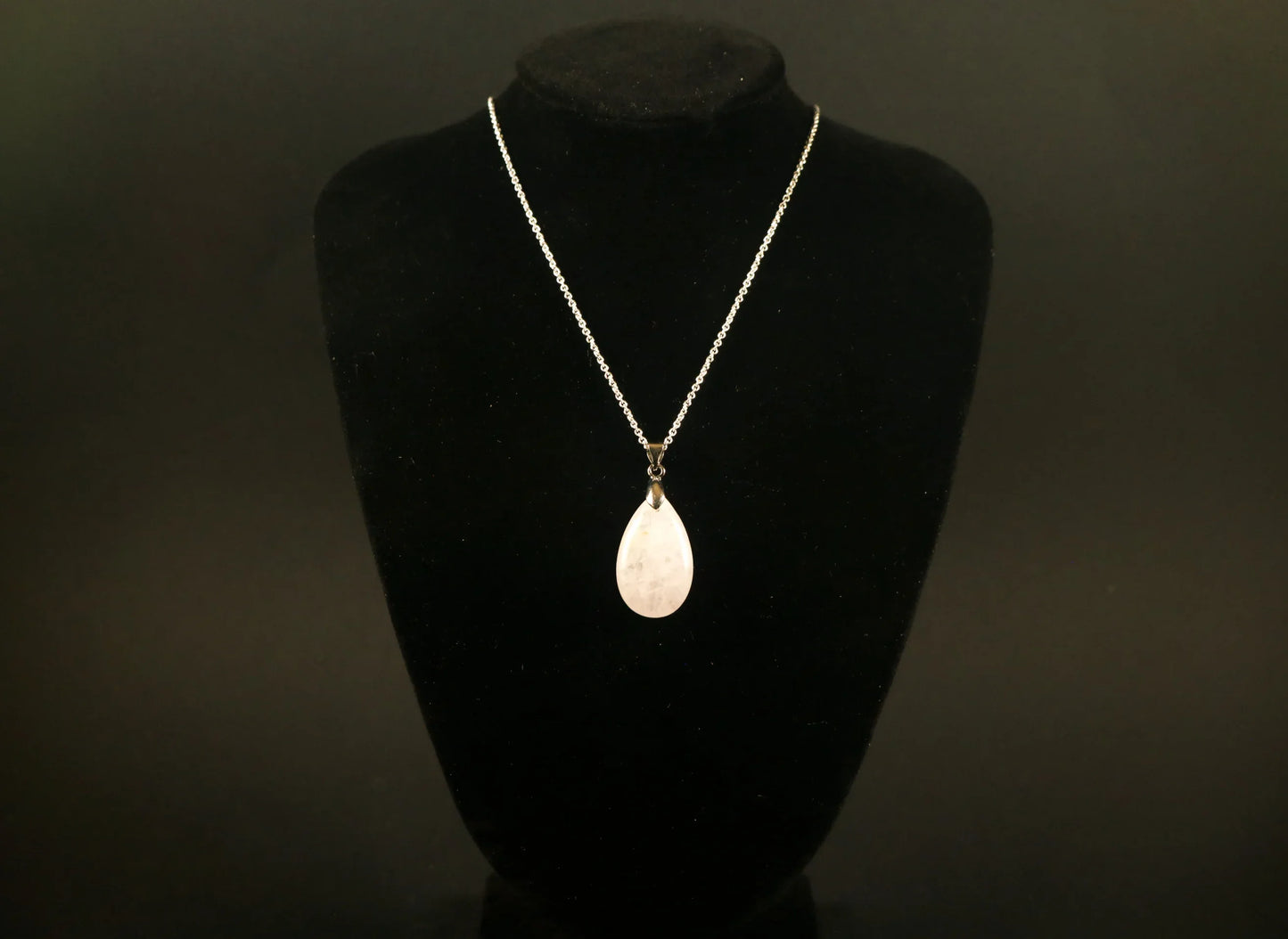 Pendentif goutte en Quartz Rose - Pierres de Terre Happy