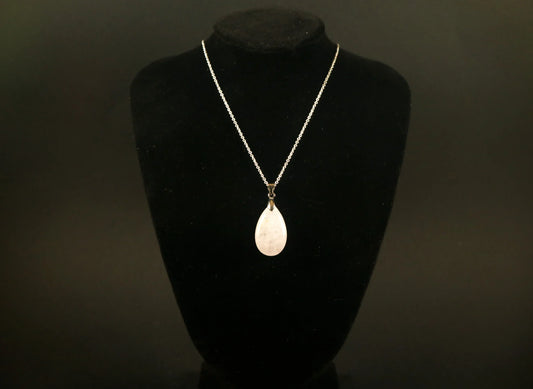 Pendentif goutte en Quartz Rose - Pierres de Terre Happy