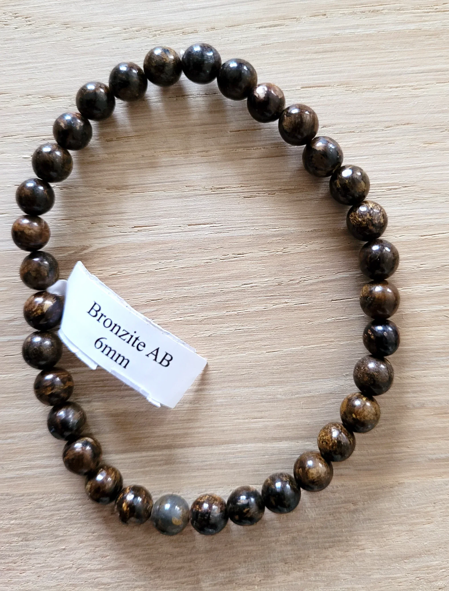 Bracelet en Bronzite 6mm - Pierres de Terre Happy