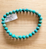 Bracelet enTurquoise duTibet 6mm - Pierres de Terre Happy