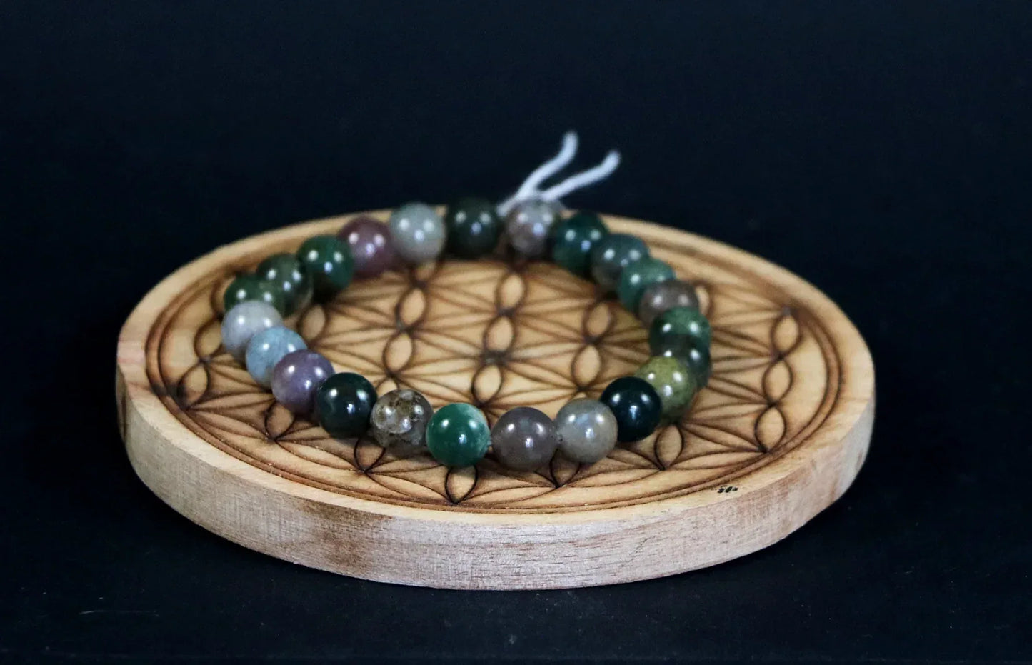 Bracelet en Jaspe héliotrope 8mm AA - Pierres de Terre Happy