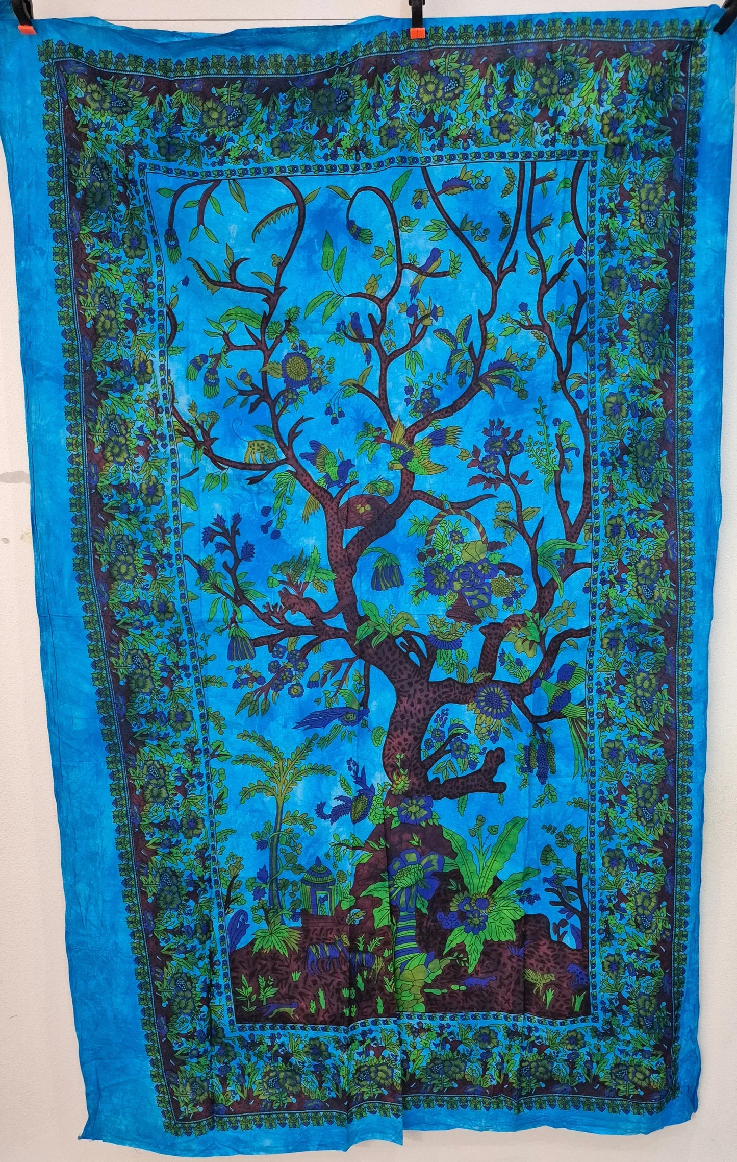 Tenture d'Inde moyen modèle - arbre bleu - Pierres de Terre Happy