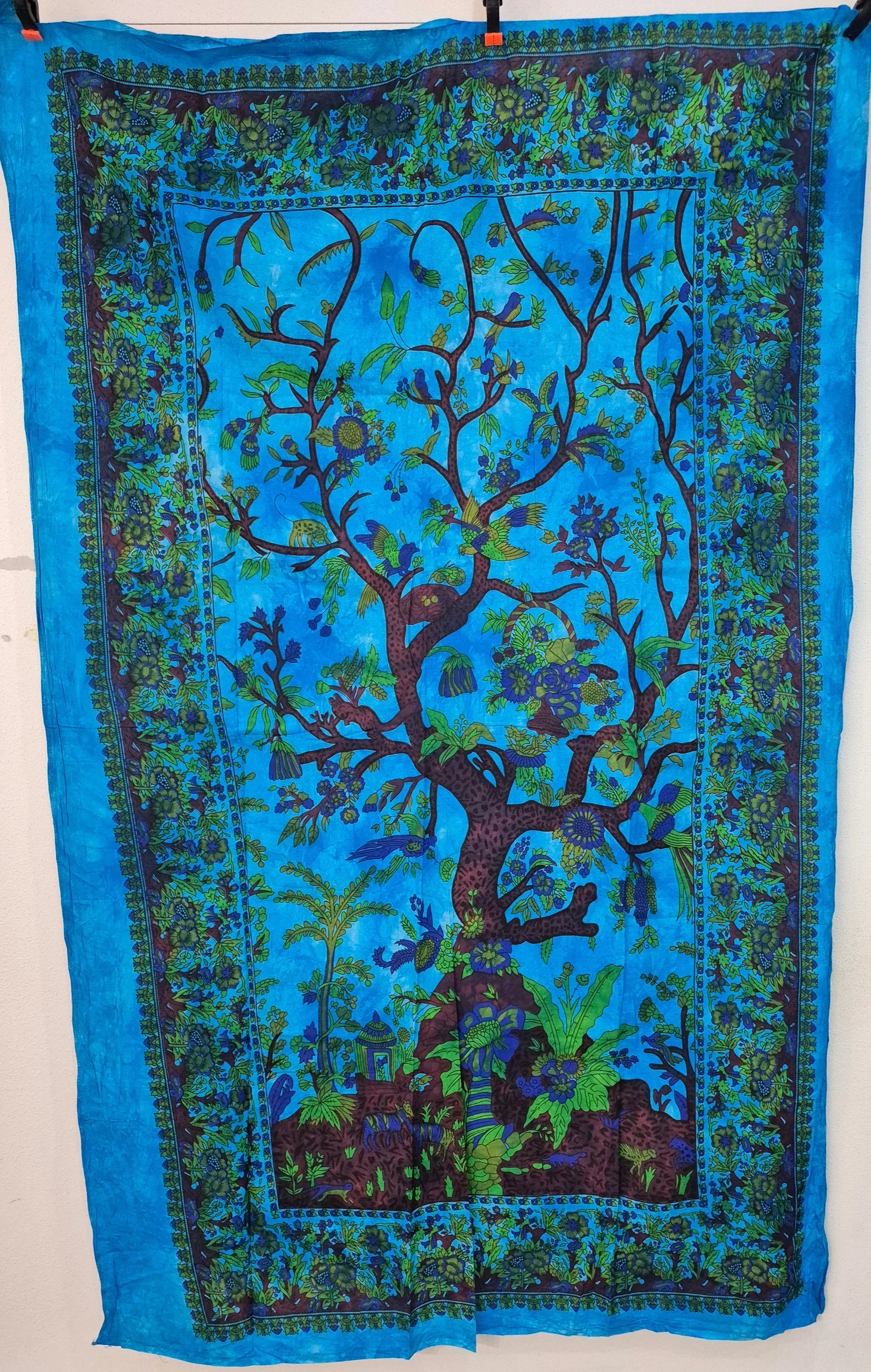 Tenture d'Inde moyen modèle - arbre bleu - Pierres de Terre Happy