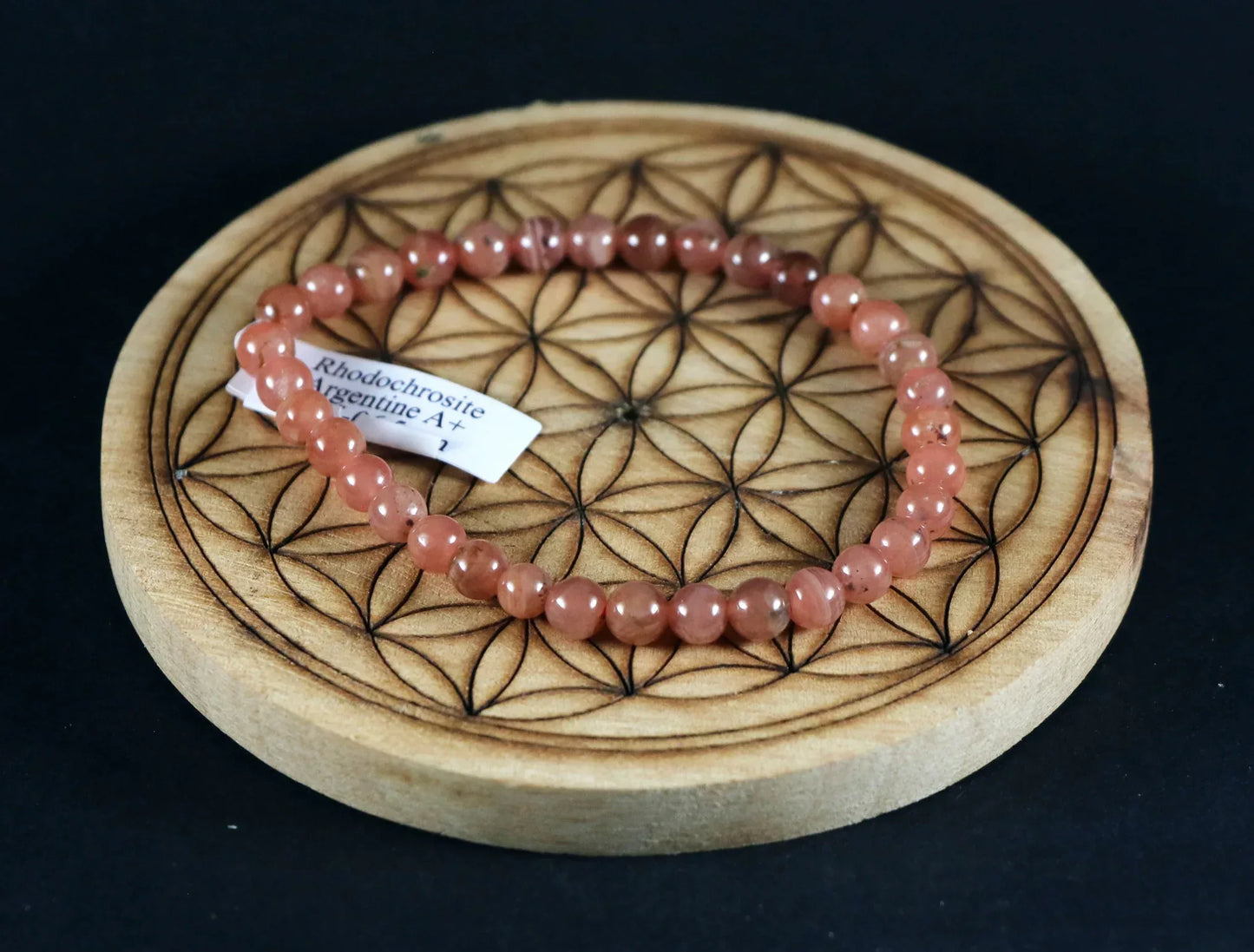 Bracelet en Rhodochrosite 5.5/6.5mm A+ - Pierres de Terre Happy