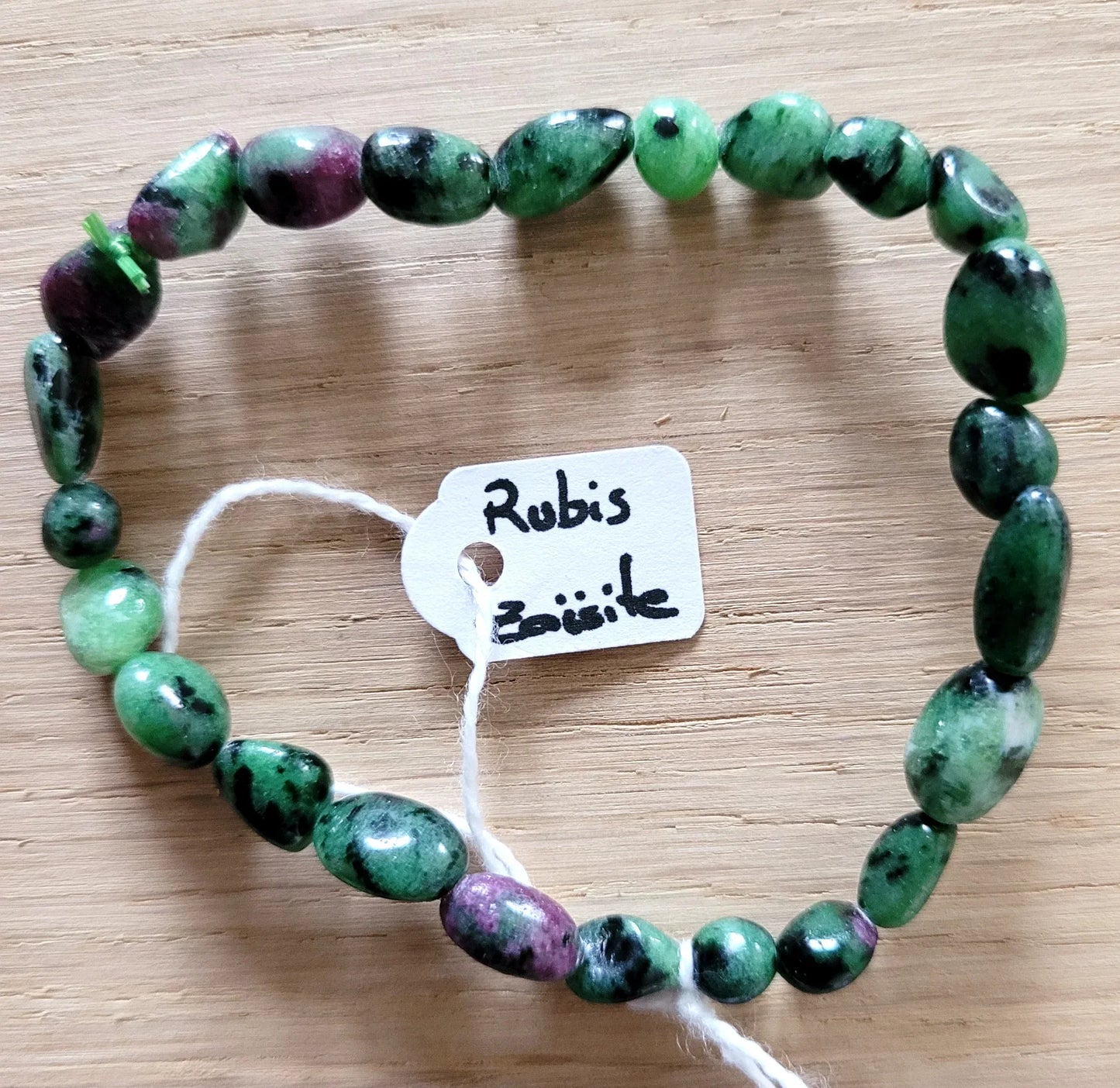 Bracelet pierres roulées en Rubis Zoïsite - Pierres de Terre Happy