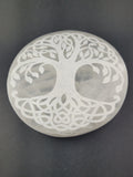 Plaque de dynamisation en Sélénite et arbre de vie celtic - Pierres de Terre Happy