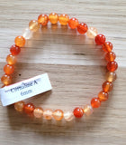 Bracelet en Cornaline 6mm - Pierres de Terre Happy