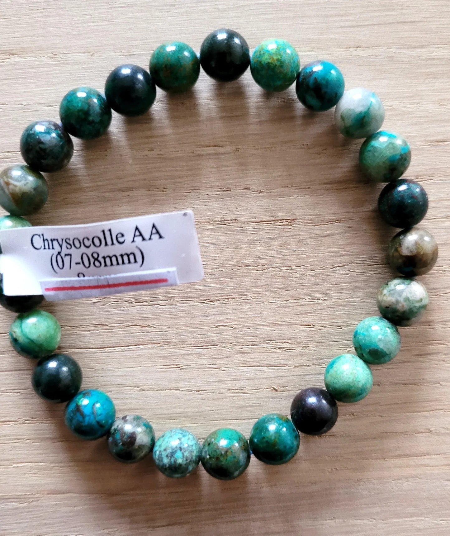 Bracelet en Chrysocolle 8mm - Pierres de Terre Happy
