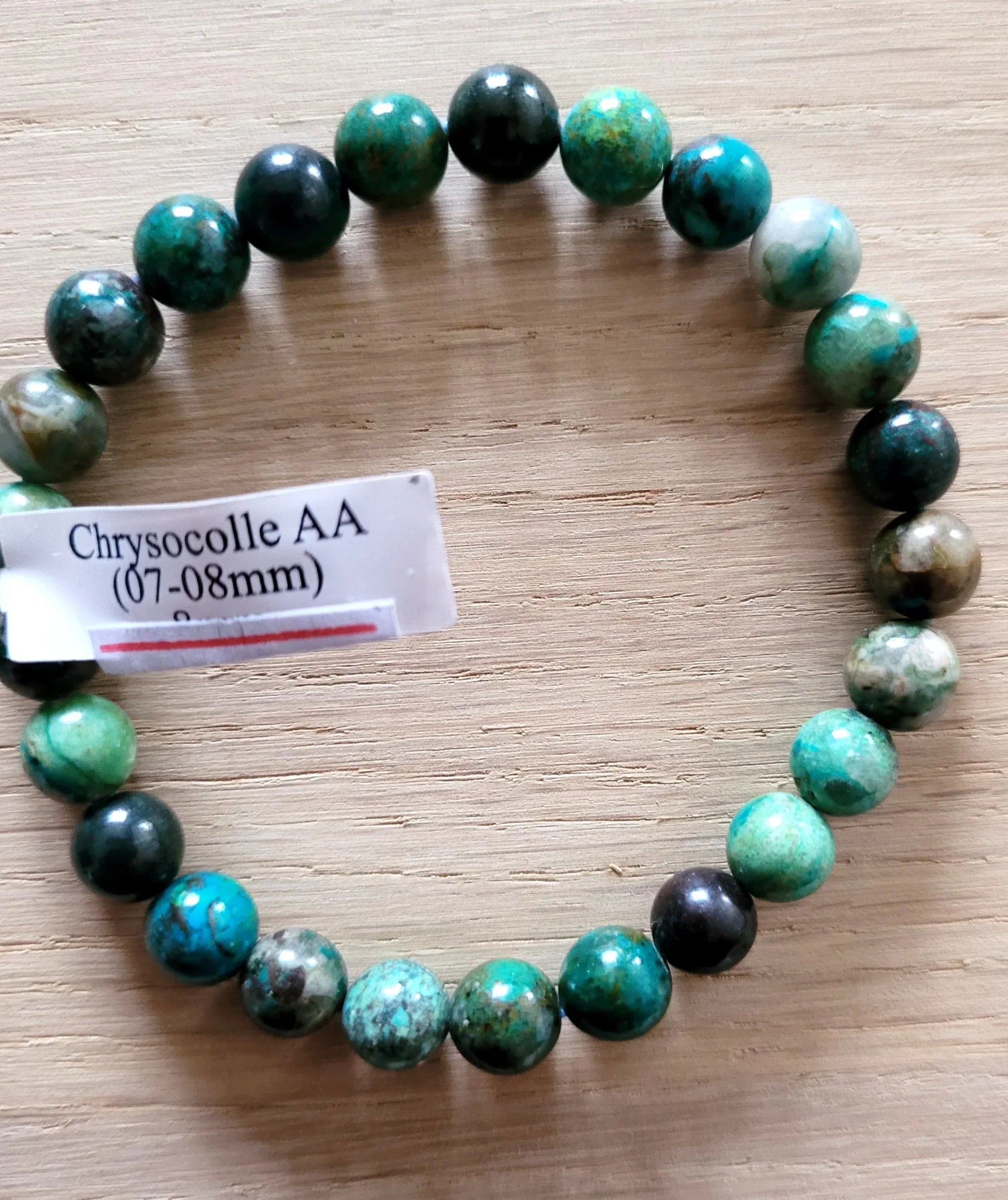 Bracelet en Chrysocolle 8mm - Pierres de Terre Happy