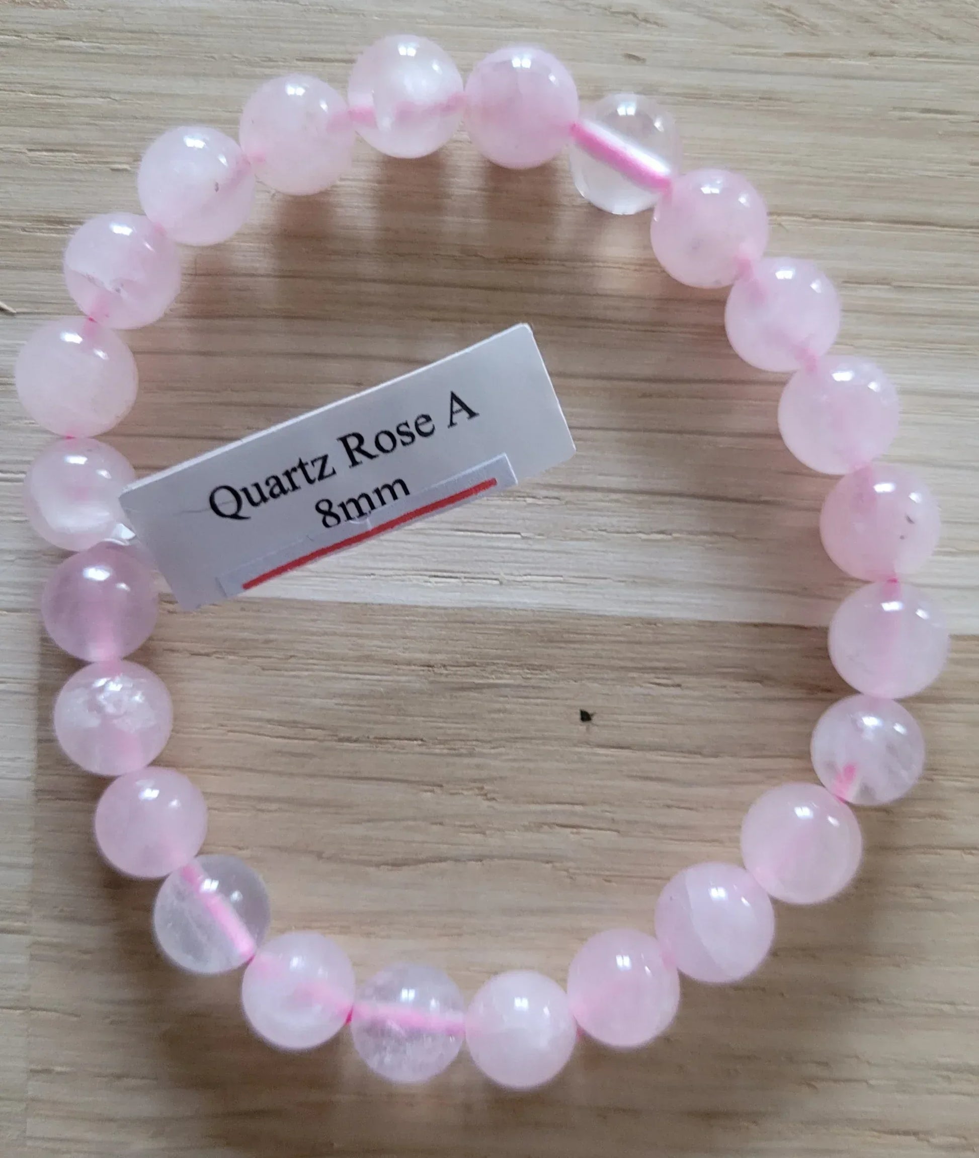 Bracelet en Quartz rose 8mm A - Pierres de Terre Happy