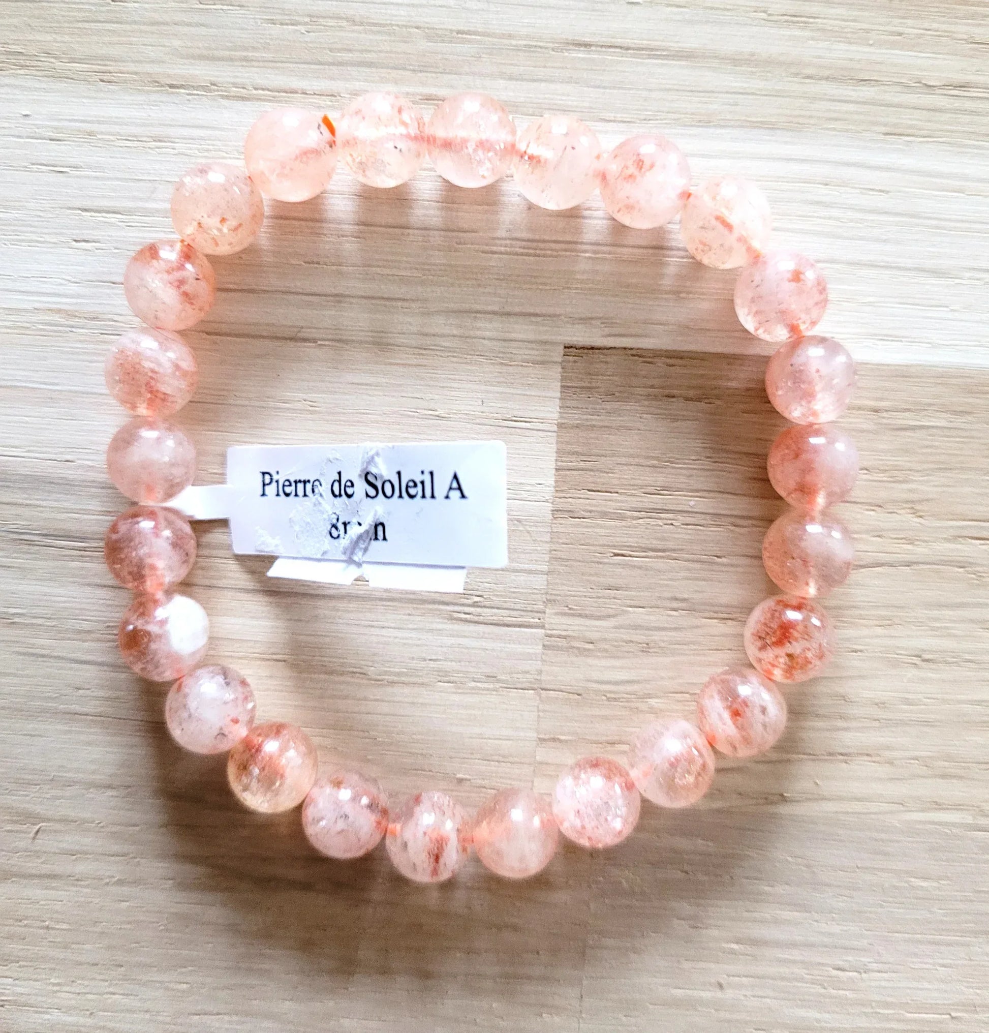 Bracelet en pierre de soleil 8mm A - Pierres de Terre Happy