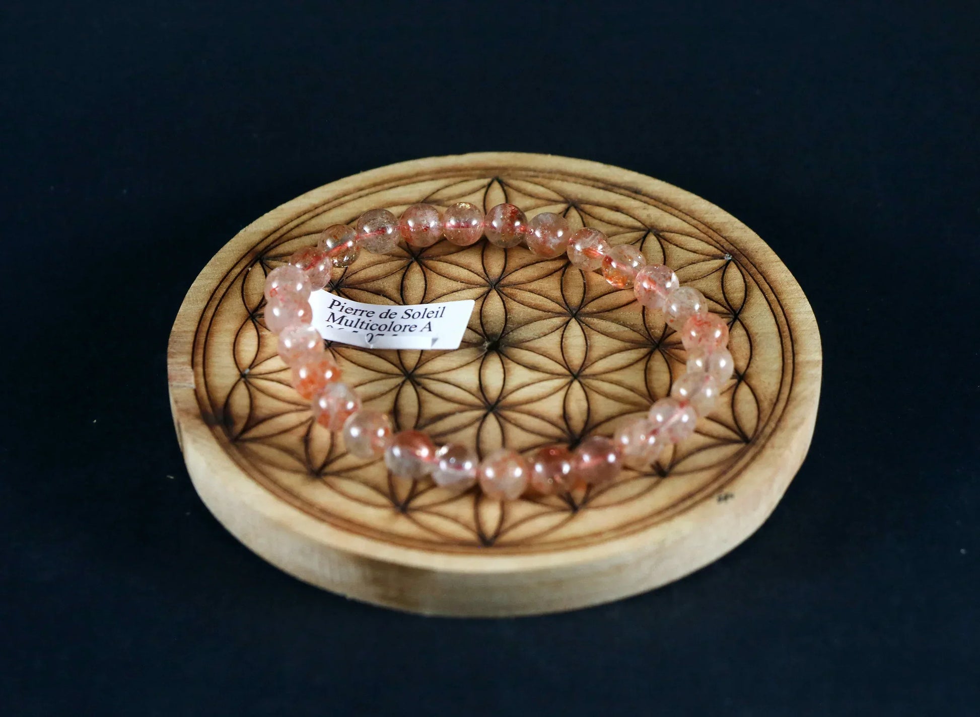 Bracelet en pierre de soleil multicolore 6mm A - Pierres de Terre Happy