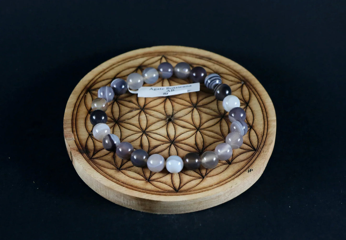 Bracelet en Agate Botswana 8mm AB - Pierres de Terre Happy