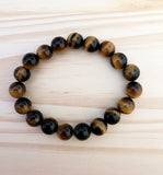 Bracelet en oeil de tigre 10mm - Pierres de Terre Happy