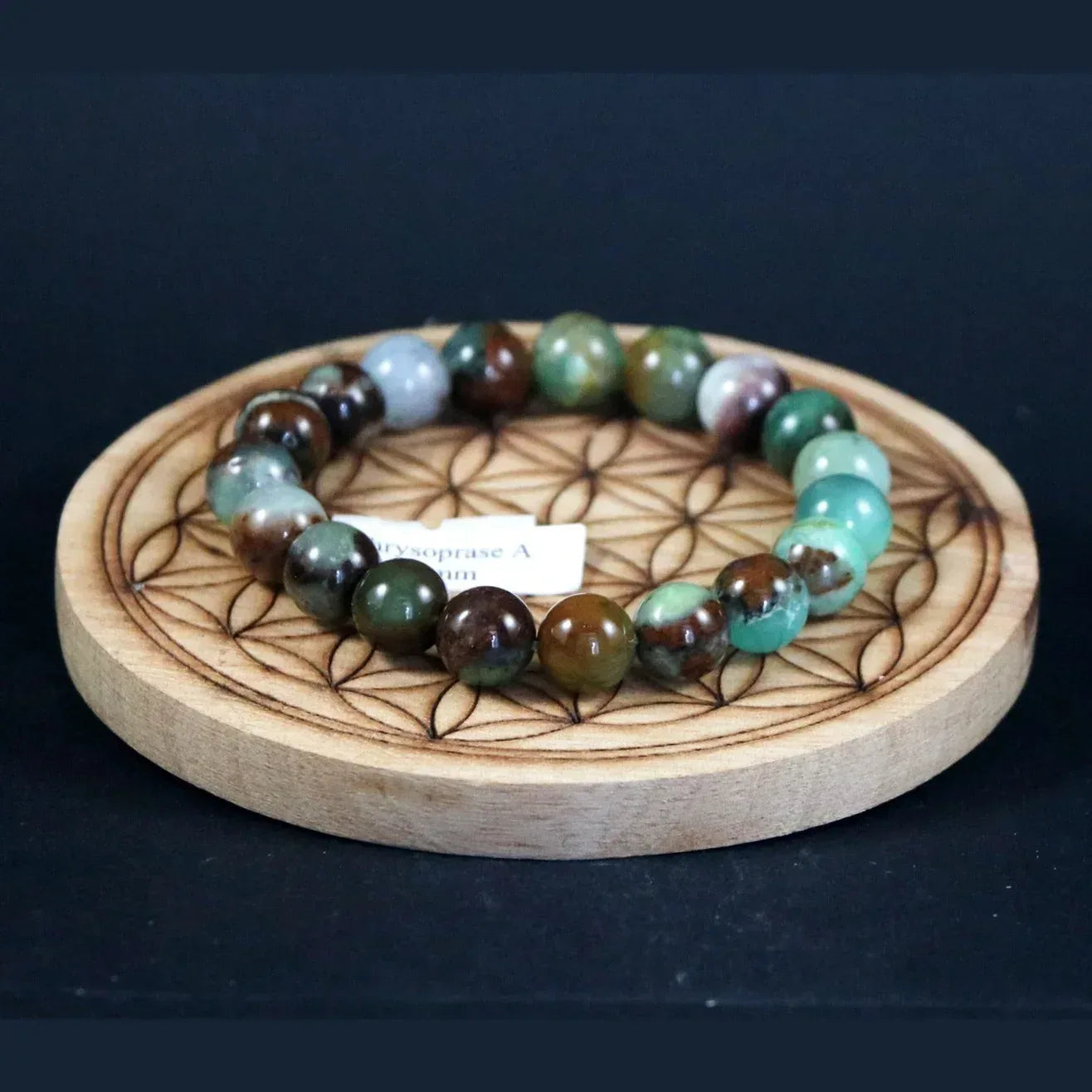 Bracelet en Chrysoprase 10mm - Pierres de Terre Happy