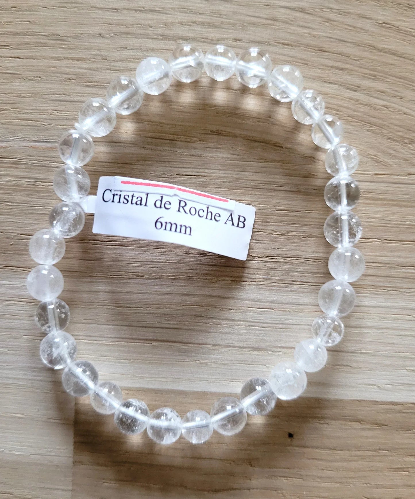 Bracelet en Cristal de roche 6mm - Pierres de Terre Happy