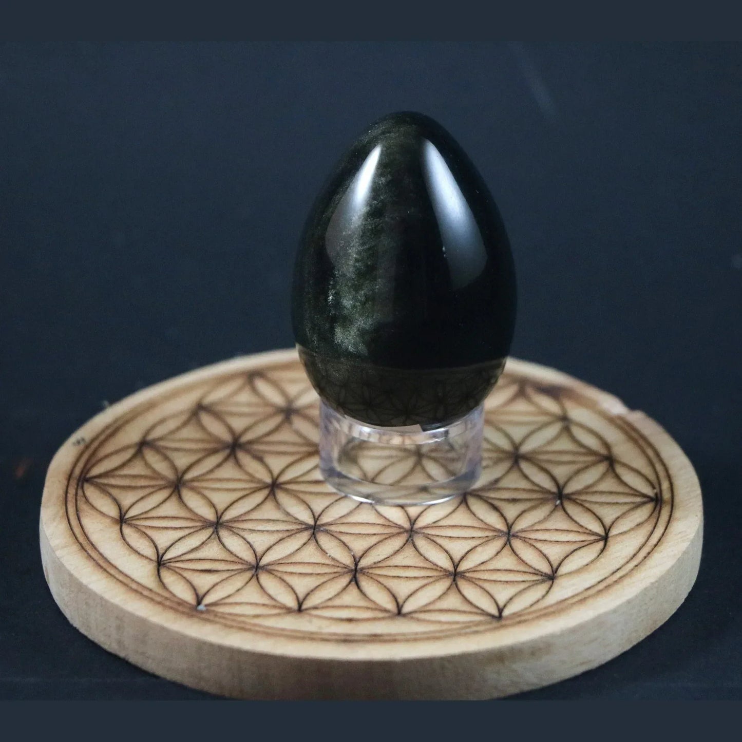 Oeuf en Obsidienne dorée 73g - Pierres de Terre Happy