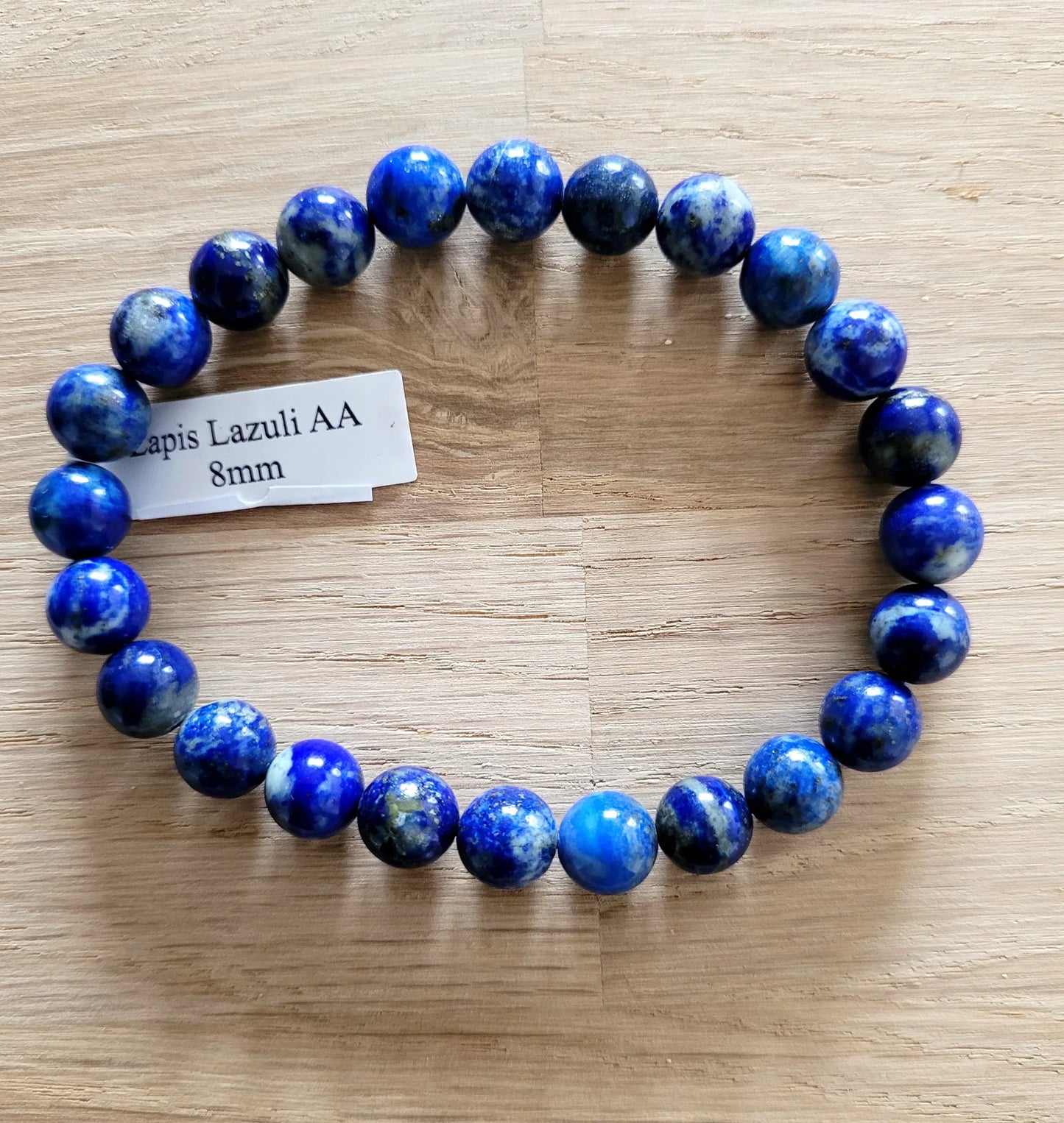 Bracelet en Lapis Lazuli 8mm AA - Pierres de Terre Happy