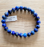 Bracelet en Lapis Lazuli 8mm AA - Pierres de Terre Happy