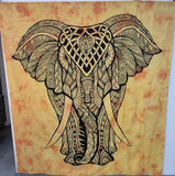Tenture d'Inde grand modèle - éléphant orange - Pierres de Terre Happy