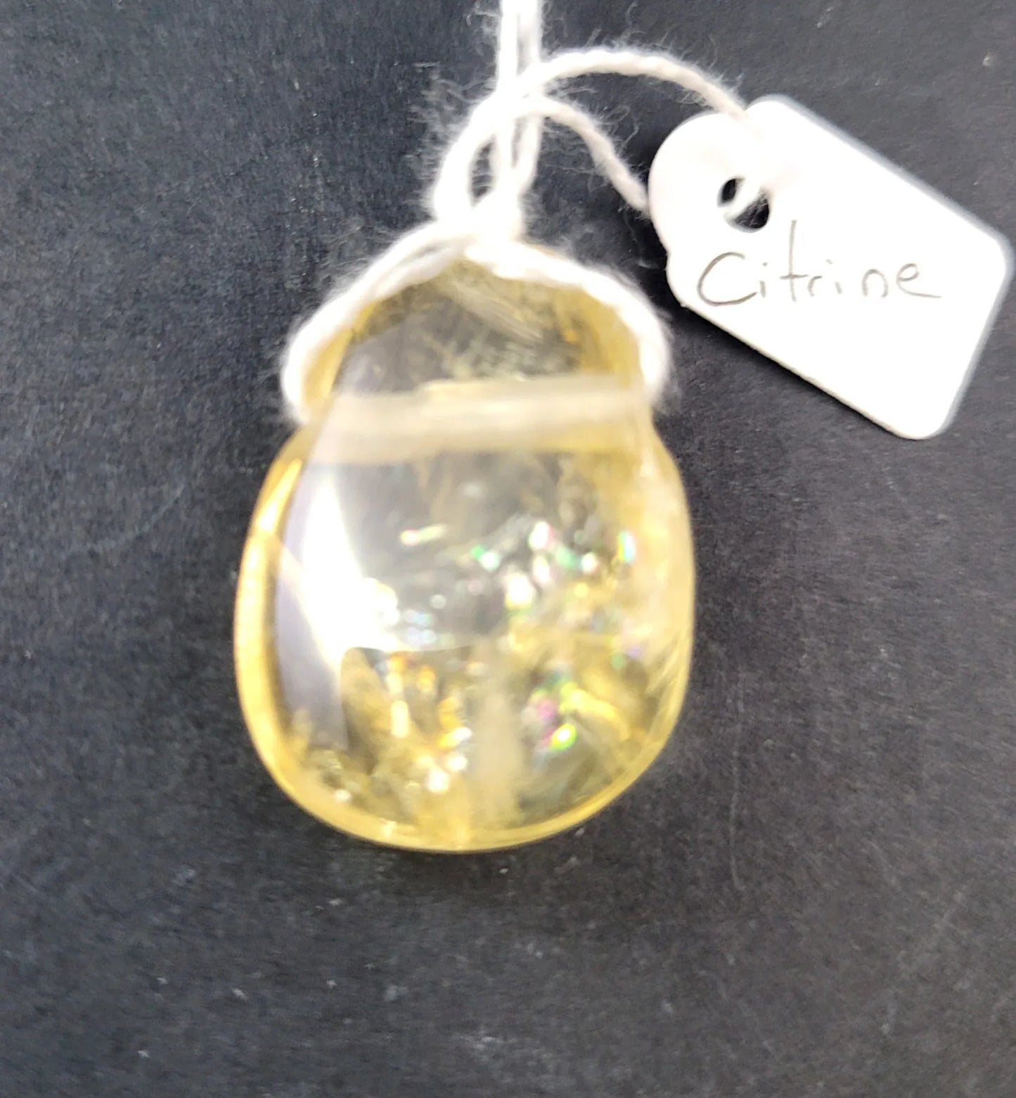Pendentif pierre percée en Citrine - Pierres de Terre Happy
