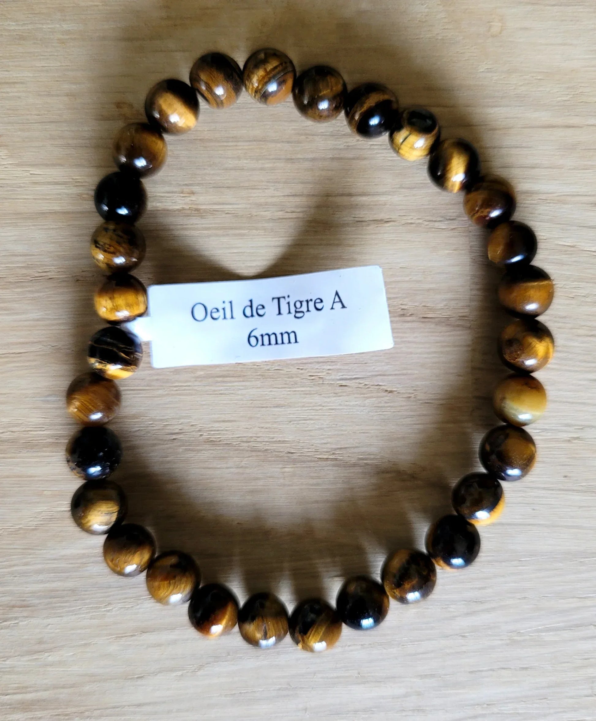 Bracelet en oeil de tigre 6mm - Pierres de Terre Happy