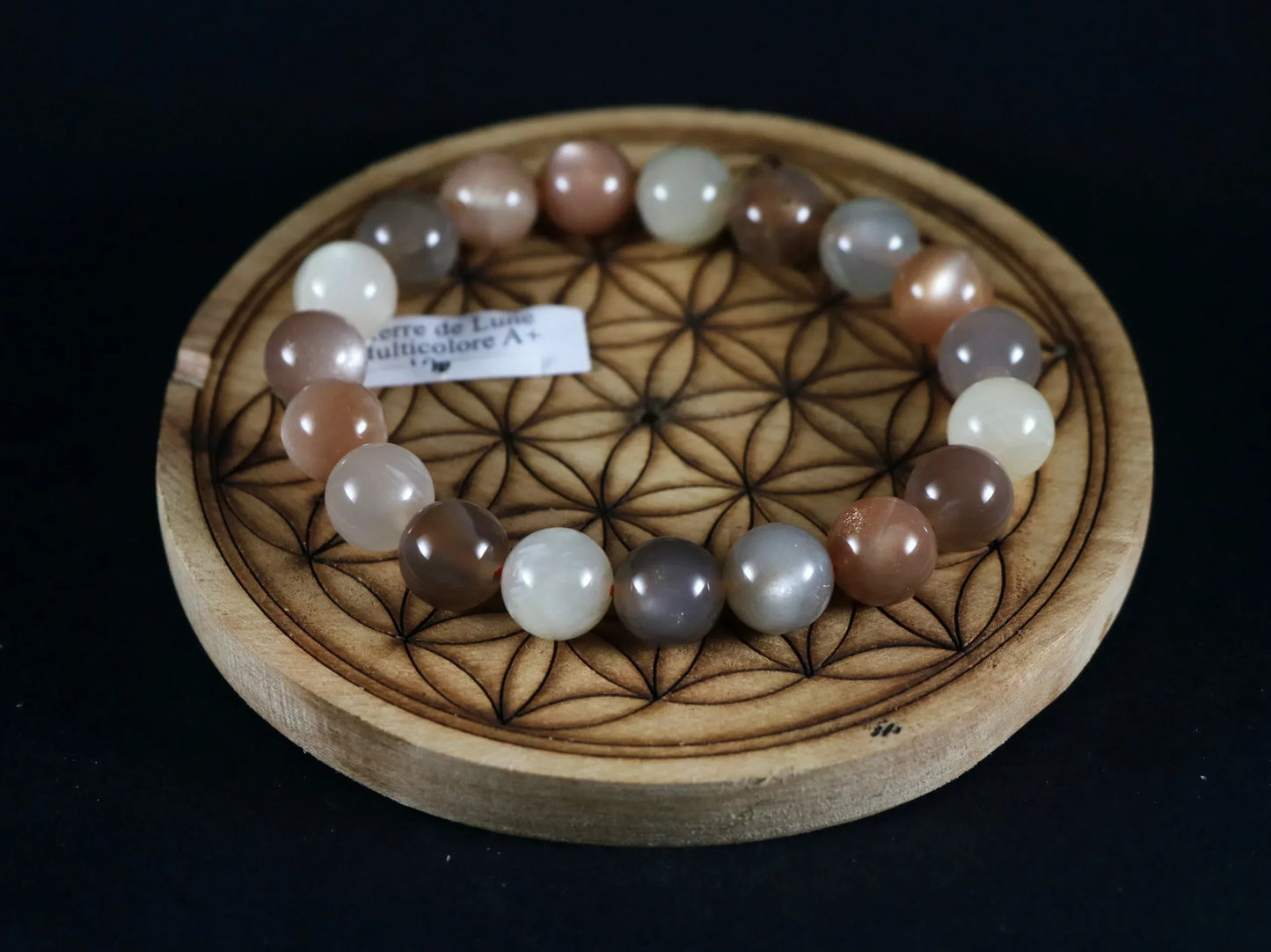 Bracelet en Pierre de lune 10mm - Pierres de Terre Happy