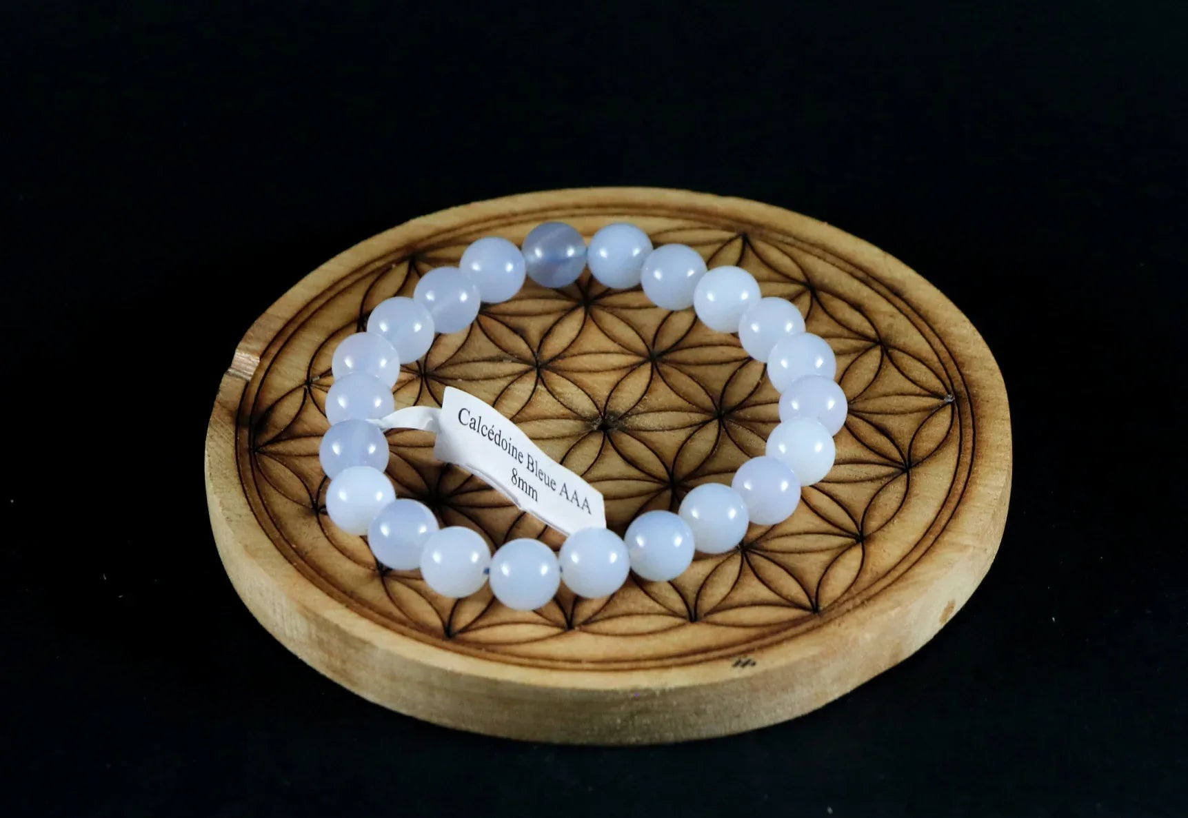 Bracelet en Calcédoïne bleue 8mm AAA - Pierres de Terre Happy