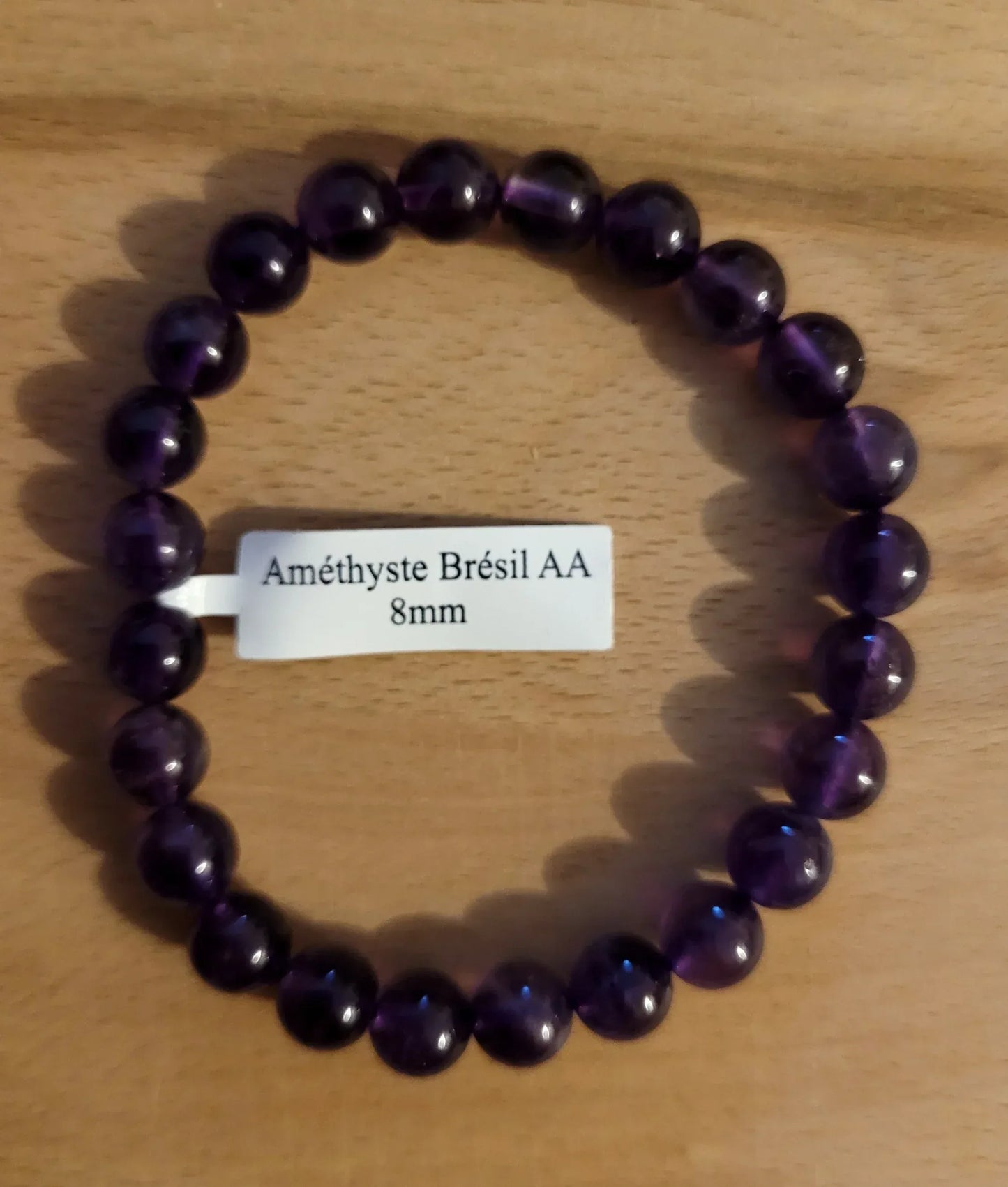Bracelet en Améthyste du Brésil 8mm - Pierres de Terre Happy