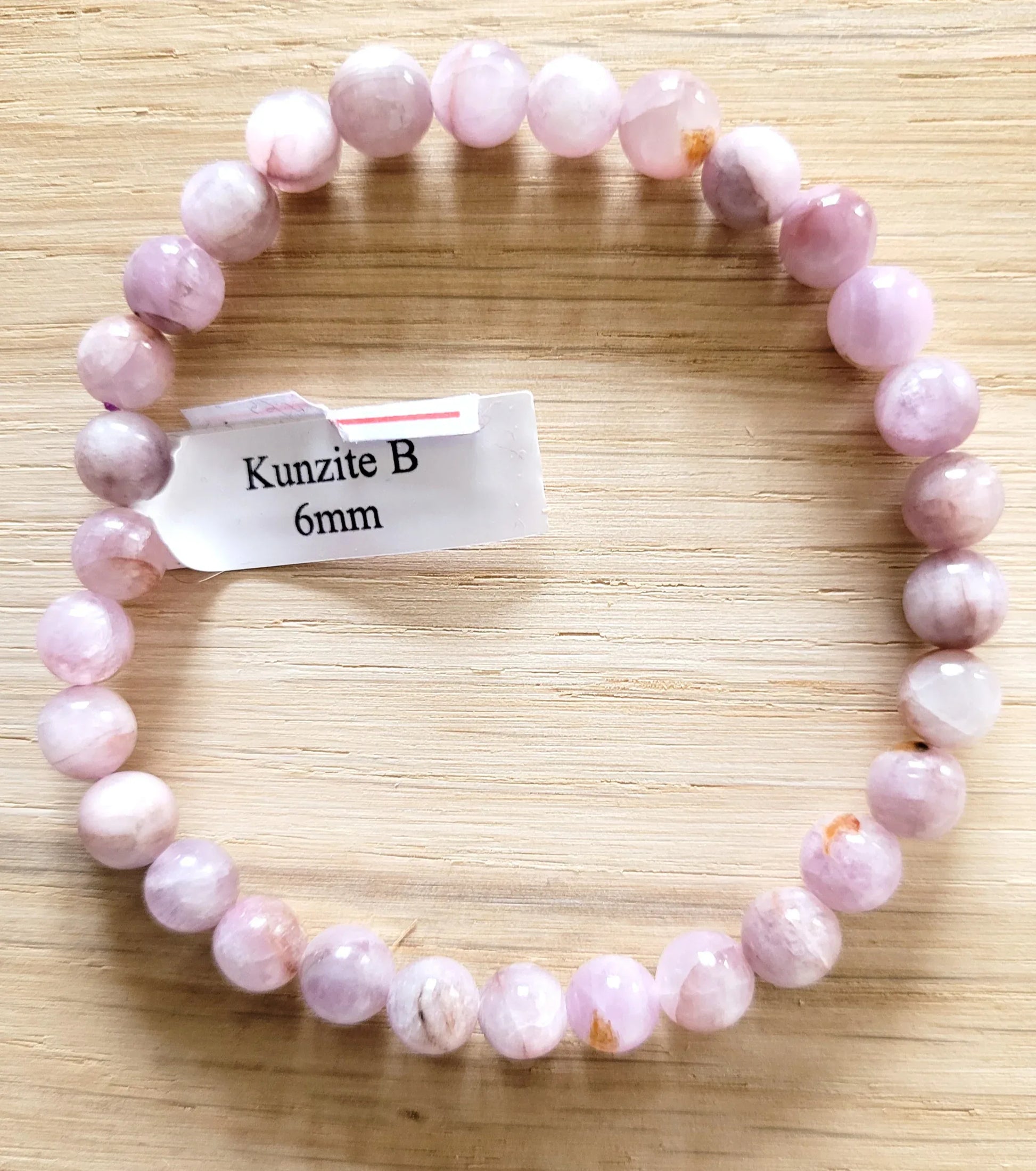 Bracelet en Kunzite 6mm - Pierres de Terre Happy