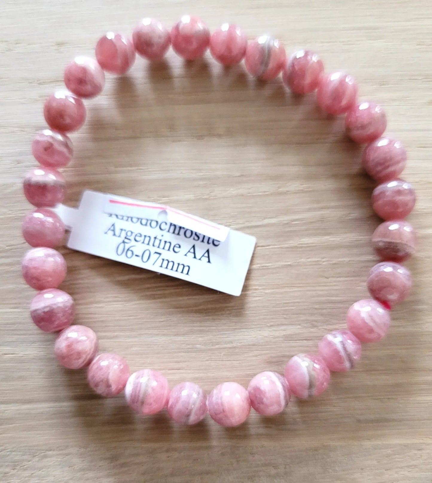 Bracelet en Rhodochrosite 6mm - Pierres de Terre Happy